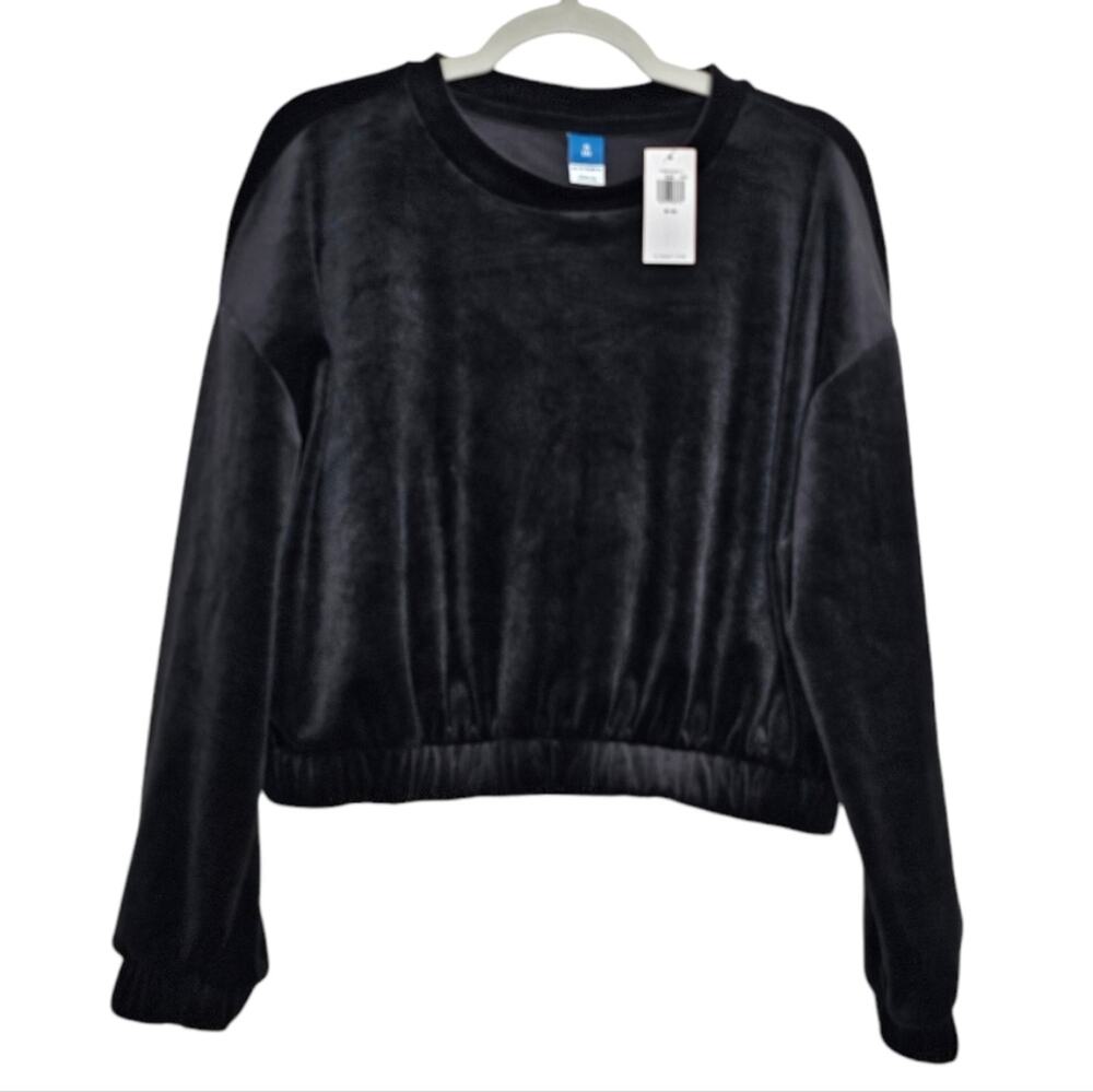 Old Navy Long Sleeve Crushed Velvet Black Elastic Waist and Wrist Girls 8 (M)